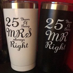 Stainless cups 25th anniversary